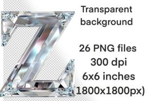Diamond Alphabet PNG Bundle Graphic AI Transparent PNGs By FantasyDreamWorld 6