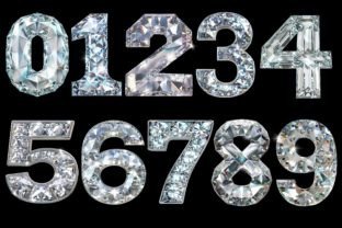 Diamond Numbers PNG Bundle Gráfico PNGs transparentes de IA Por FantasyDreamWorld 3