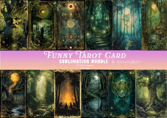 Fairy Forest Oracle Card Sublimation Graphic Crafts By WatercolorByKr