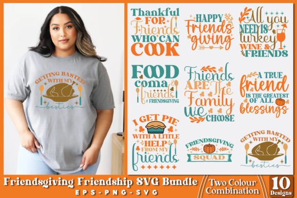 Friendsgiving Friendship SVG Bundle Gráfico Manualidades Por Graphic Home