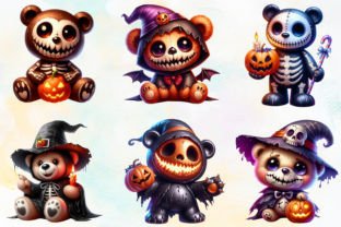 Halloween Scary Teddy Bear Clipart, PNG Illustration Illustrations Imprimables Par RobertsArt 3