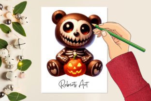 Halloween Scary Teddy Bear Clipart, PNG Illustration Illustrations Imprimables Par RobertsArt 5