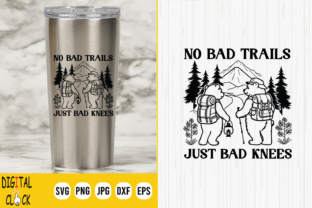 No Bad Trails Just Bad Knees Hiking Bear Illustration Artisanat Par Digital Click Store 3