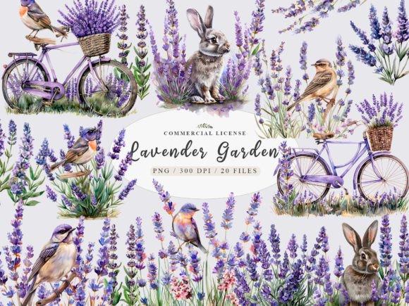 Provence Lavender, Lavender Bouquet Png Graphic Illustrations By UsisArt