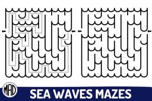 SEA WAVE MAZES SET 1 Graphic Graphic Templates By Marina Art Design 2