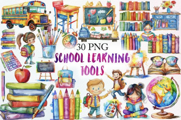 School Learning Tools Sublimation Bundle Graphic Illustrations By DS.Art