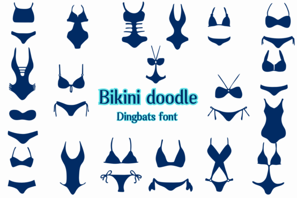 Bikini Doodle Font Dingbat Font Di Jeaw Keson
