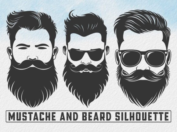 Mustache and Beard Silhouette Bundle Graphic Illustrations By Art Merch X