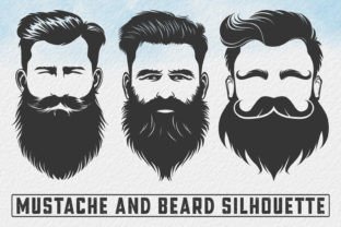 Mustache and Beard Silhouette Bundle Grafik Druckbare Illustrationen Von Art Merch X 3