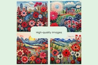 Patriotic Landscape Embroidery Paper Set Gráfico Ilustraciones Imprimibles Por StellarMockups&Graphics 3