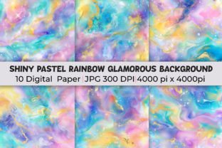 Shiny Pastel Rainbow Glamorous Backdrop Graphic Backgrounds By mirazooze 1