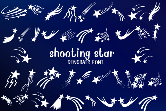 Shooting Star Fuentes Dingbats Fuente Por Nongyao