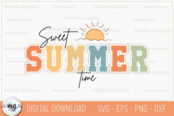 Sweet Summertime - Retro Summer SVG Graphic Crafts By Moslem Graphics