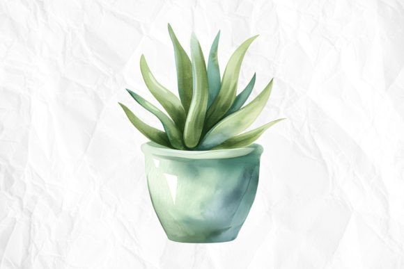 Watercolor Vase Houseplant Sublimation Graphic Objects By AWRSMdesign