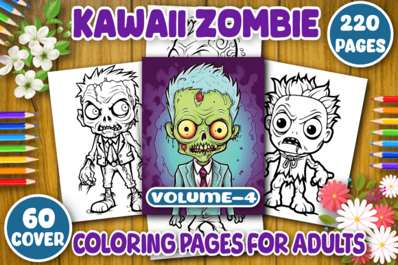 220 Kawaii Zombie Coloring Pages - KDP Graphic Coloring Pages & Books Adults By kdp Design