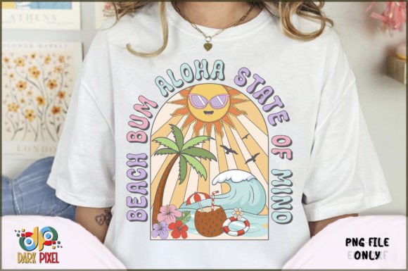 Beach Bum Aloha State of Mind Sublimatio Graphic Crafts By Dark Pixel