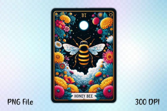 Bee Tarot Card Sublimation Grafik Druckbare Illustrationen Von LiustoreCraft