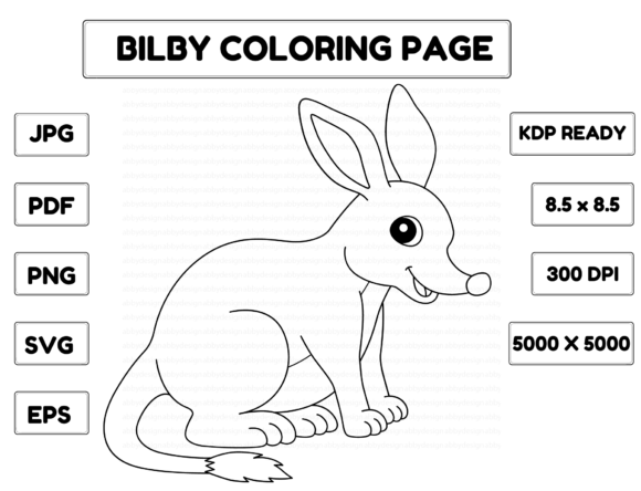 Bilby Coloring Page Isolated for Kids Graphic Coloring Pages & Books Kids By abbydesign