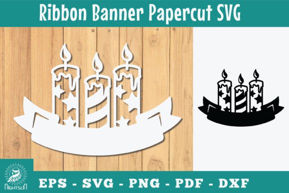 Birthday Ribbon Banner Papercut SVG 3 Gráfico Manualidades Por NightSun