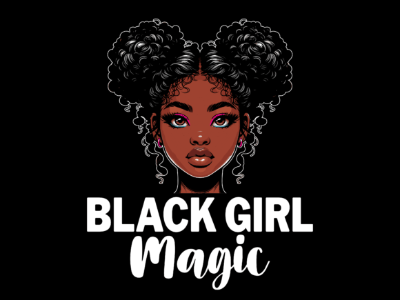 Black Girl Magic Vector T-Shirt Design. Graphic T-shirt Designs By Trendy Creative