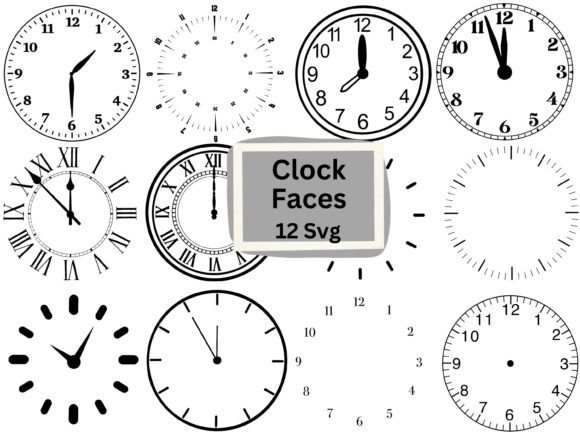 Clock Face Svg Bundle Graphic Crafts By trendytrovedigital