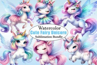Cute Fairy Unicorn Sublimation Clipart Graphic Illustrations By CitraGraphics 1