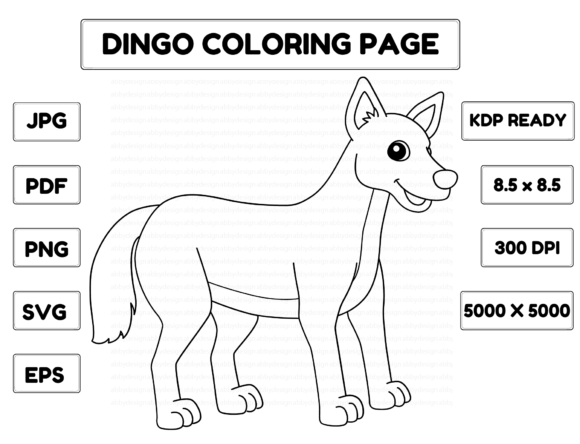 Dingo Coloring Page Isolated for Kids Graphic Coloring Pages & Books Kids By abbydesign