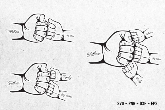 Father's Day Fist Bump Kid Hand Set SVG Illustration Artisanat Par Magic Design Bundle