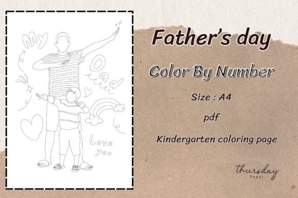Father’s Day Coloring, Kindergarten Colo Graphic Coloring Pages & Books Kids By Thursday paper