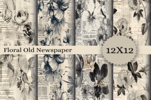 Floral Old Newspaper Graphic Backgrounds By Creative Express 1