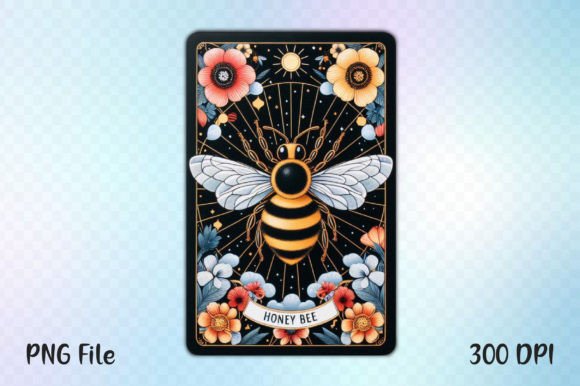 Flower Honey Bee Tarot Card Grafik Druckbare Illustrationen Von LiustoreCraft
