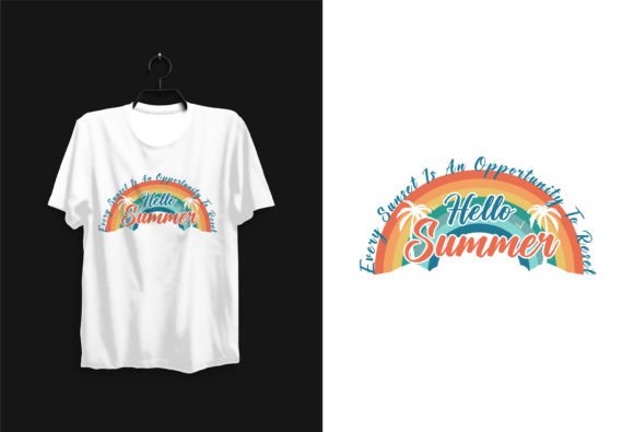 Hello Summer Beach Vibes T-shirt Design Gráfico Diseños de Camisetas Por designerfarzz97