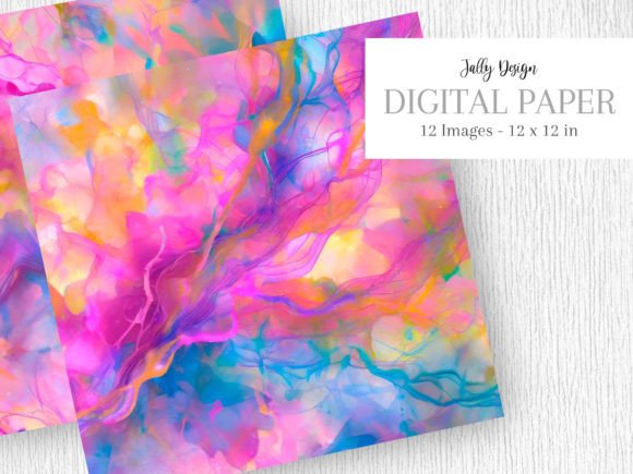 Holographic Violet Alcohol Ink Graphic Backgrounds By jallydesign