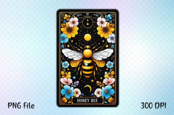 Honey Bee Tarot Card Grafik Druckbare Illustrationen Von LiustoreCraft