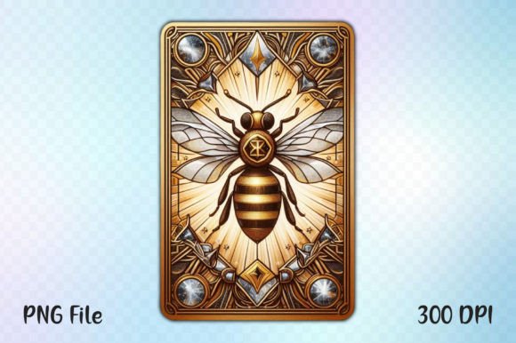 Honey Bee Tarot Card Sublimation Grafik Druckbare Illustrationen Von LiustoreCraft