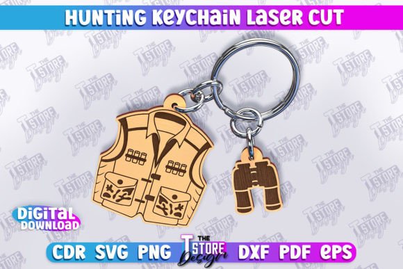 Hunting Keychain | Gift for Hunter | CNC Grafik Plotterdateien Von The T Store Design