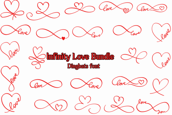 Infinity Love Bundle Fuentes Dingbats Fuente Por Jeaw Keson