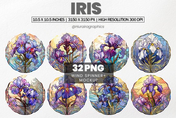 Iris Wind Spinner Sublimation Bundle Graphic Crafts By Hurairagraphics