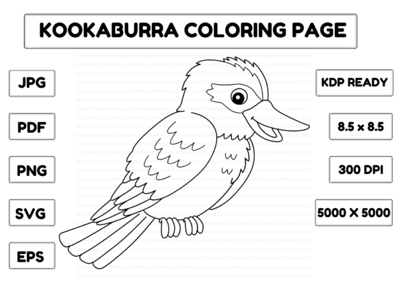 Kookaburra Animal Coloring Page Isolated Graphic Coloring Pages & Books Kids By abbydesign