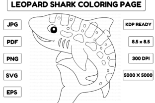 Leopard Shark Coloring Page Isolated Gráfico Páginas y libros de colorear para niños Por abbydesign