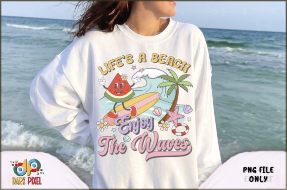Life's a Beach Enjoy the Waves Sublimati Graphic Crafts By Dark Pixel