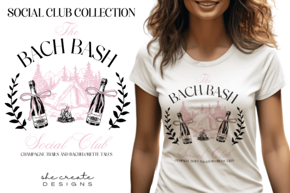 Light Pink Bachelorette Social Club Graphic Illustrations By melina wester