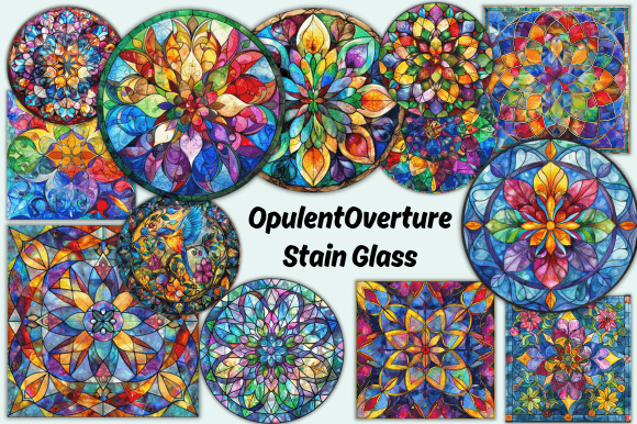 OpulentOverture Stain Glass Graphic Backgrounds By tshirtado