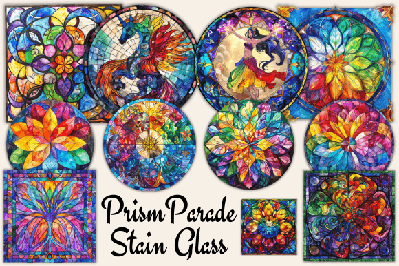 PrismParade Stain Glass Graphic Backgrounds By tshirtado