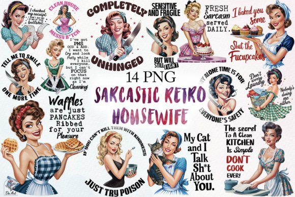 Sarcastic Retro Housewife Sublimation Graphic Photos By DS.Art