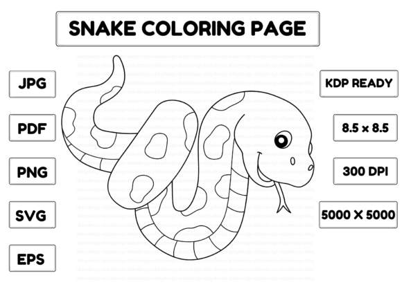 Snake Coloring Page Isolated for Kids Graphic Coloring Pages & Books Kids By abbydesign