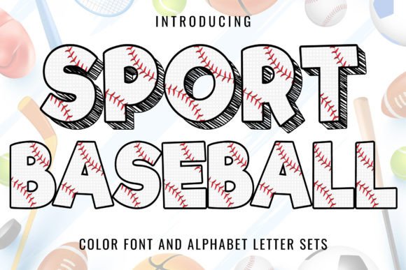Sport Baseball Farb-Schriftarten Schriftart Von Font Craft Studio