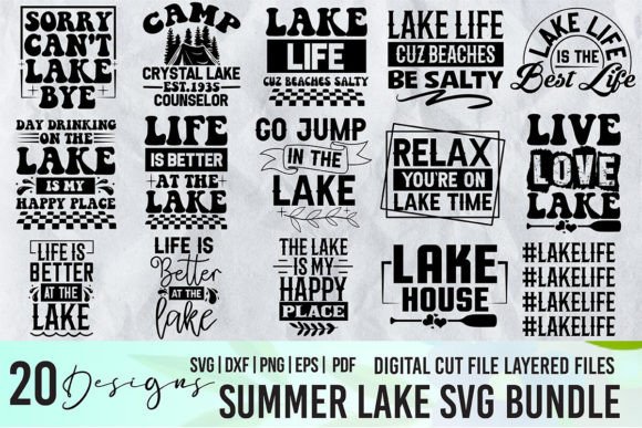 Summer Lake Svg Bundle Grafik Druck-Vorlagen Von svgstudiodesignfiles