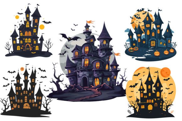 Astle Halloween House Graphic AI Transparent PNGs By Nayem Khan