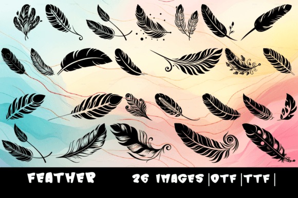 Feather Dingbats Font By MOMAT THIRTYONE